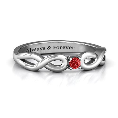 Classic Solitaire Sparkle Ring with Infinity Band