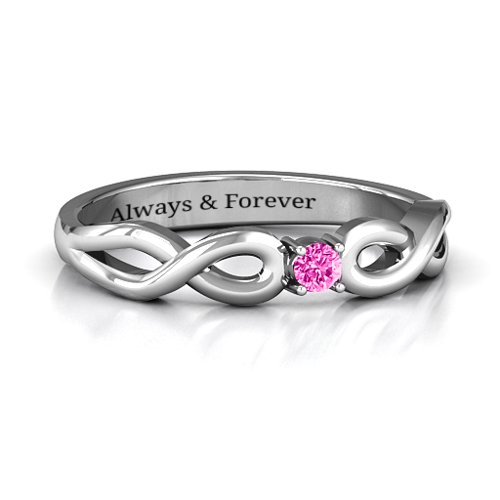 Classic Solitaire Sparkle Ring with Infinity Band