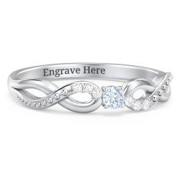 Double Infinity Gemstone Ring with Accents