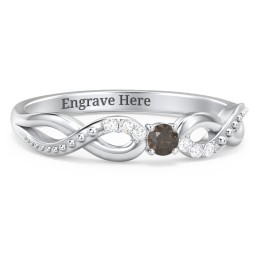 Double Infinity Gemstone Ring with Accents