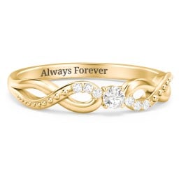 Double Infinity Gemstone Ring with Accents