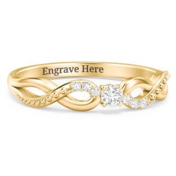 Double Infinity Gemstone Ring with Accents