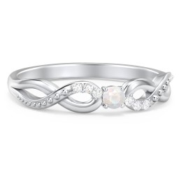 Double Infinity Gemstone Ring with Accents