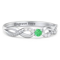 Double Infinity Gemstone Ring with Accents