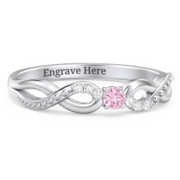 Double Infinity Gemstone Ring with Accents