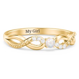 Double Infinity Gemstone Ring with Accents