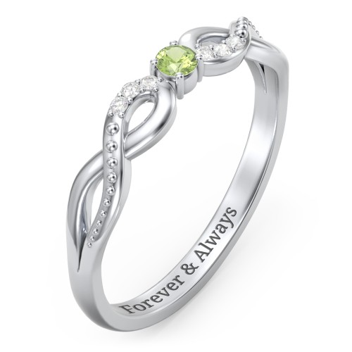 Double Infinity Gemstone Ring with Accents