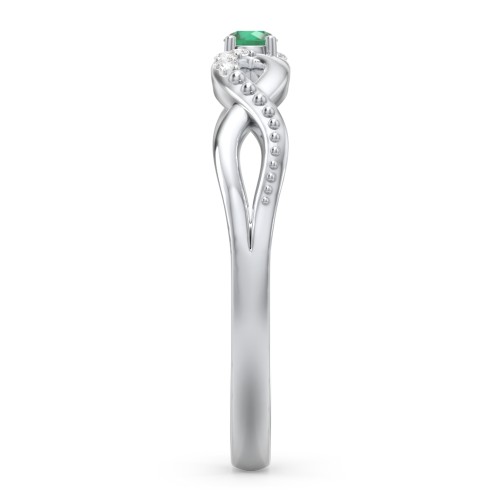 Double Infinity Gemstone Ring with Accents