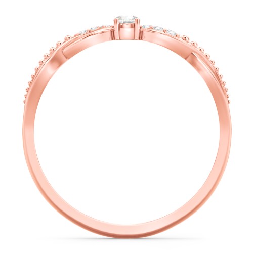 Double Infinity Gemstone Ring with Accents – 10K Rose Gold with Cubic Zirconia and White Premium Zirconia