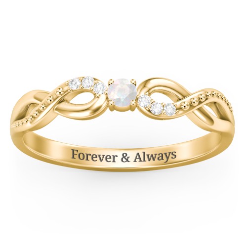 Double Infinity Gemstone Ring with Accents
