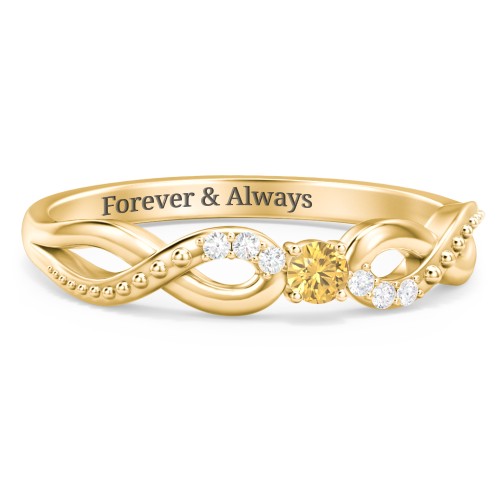Double Infinity Gemstone Ring with Accents