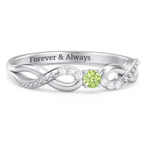 Double Infinity Gemstone Ring with Accents