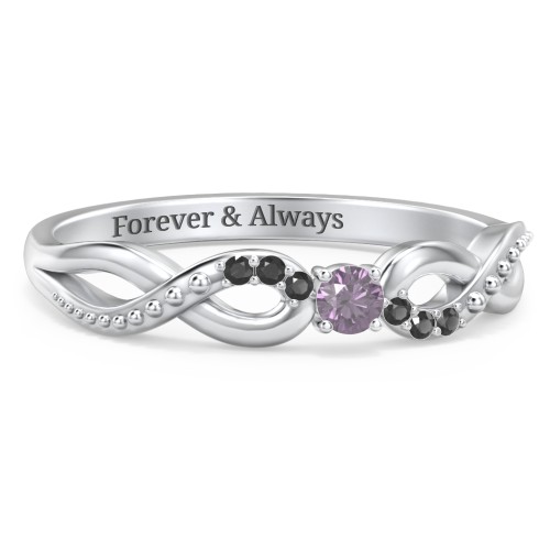 Double Infinity Gemstone Ring with Accents