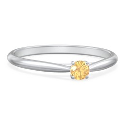 Classic Solitaire Sparkle Ring in 925 Sterling Silver with Citrine