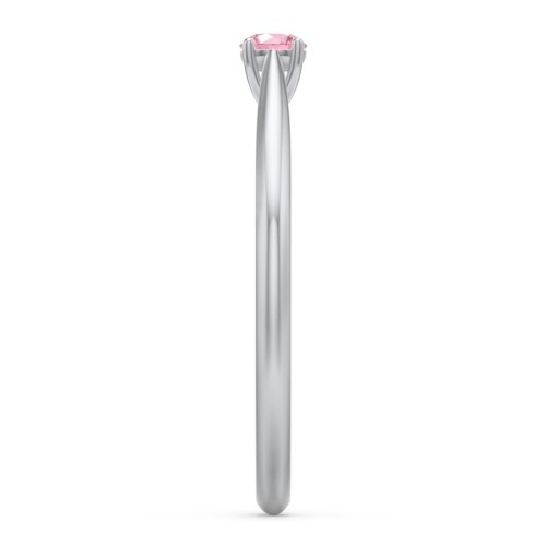 Classic Solitaire Sparkle Ring – Sterling Silver with Pink Tourmaline