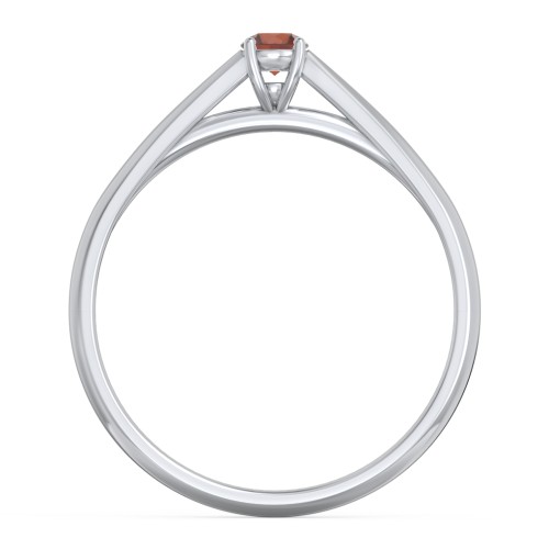 Classic Solitaire Sparkle Ring – Sterling Silver with Garnet