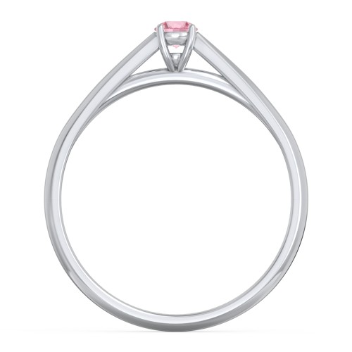 Classic Solitaire Sparkle Ring – Sterling Silver with Pink Tourmaline