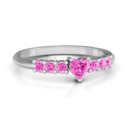 Beaming with Love Ring in 925 Sterling Silver with Pink Tourmaline