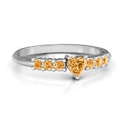 Beaming with Love Ring in 925 Sterling Silver with Citrine