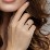 Solitaire Heart Gemstone Ring with Tapered Knife Edge Band – 10K Rose Gold with Cubic Zirconia