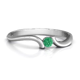 For Always Ring in 925 Sterling Silver with Emerald