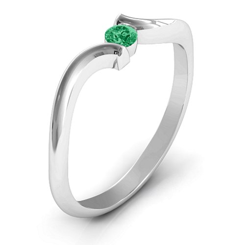 For Always Ring – Sterling Silver with Emerald