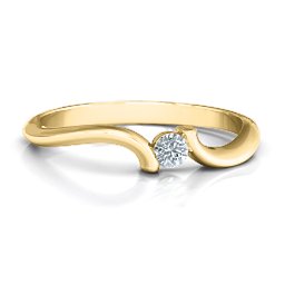 For Always Ring in 10K Solid Yellow Gold with Cubic Zirconia