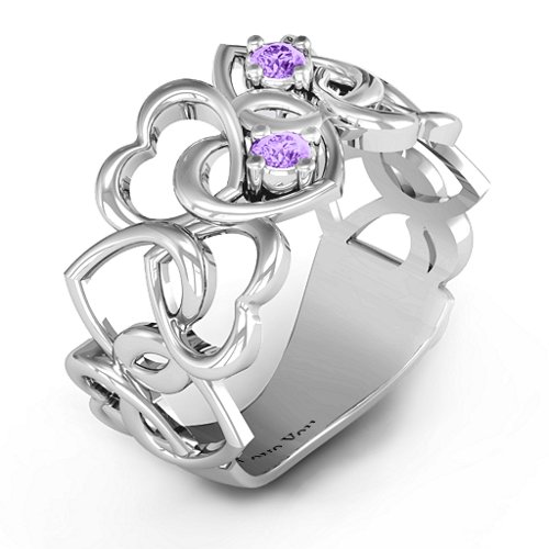 Your Heart and Mine Ring – Sterling Silver with Amethyst