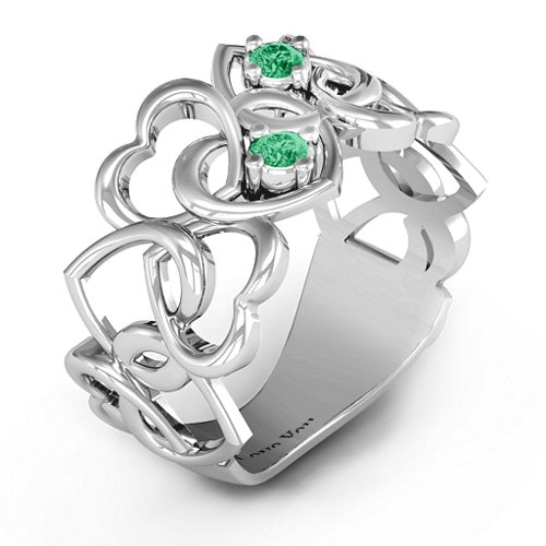 Your Heart and Mine Ring – Sterling Silver with Emerald