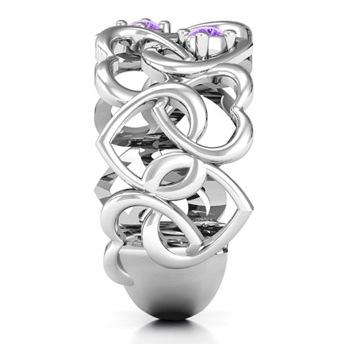 Your Heart and Mine Ring – Sterling Silver with Amethyst