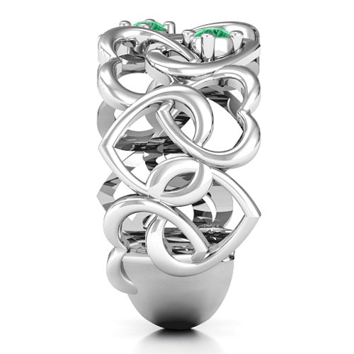Your Heart and Mine Ring – Sterling Silver with Emerald
