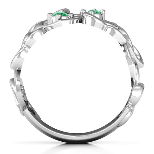Your Heart and Mine Ring – Sterling Silver with Emerald