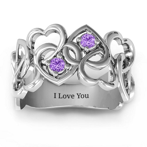Your Heart and Mine Ring – Sterling Silver with Amethyst