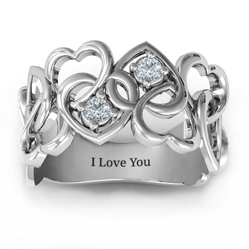Your Heart and Mine Ring – Sterling Silver with Cubic Zirconia