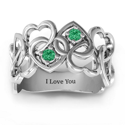 Your Heart and Mine Ring – Sterling Silver with Emerald
