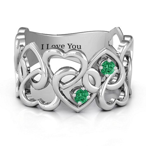 Your Heart and Mine Ring – Sterling Silver with Emerald