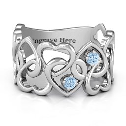 Your Heart and Mine Ring in 925 Sterling Silver with Aquamarine