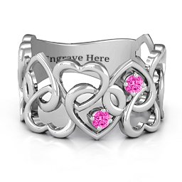 Your Heart and Mine Ring in 925 Sterling Silver with Pink Tourmaline