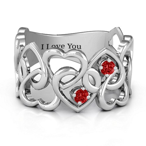 Your Heart and Mine Ring – Sterling Silver with Garnet