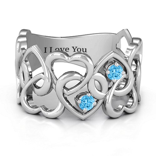 Your Heart and Mine Ring – Sterling Silver with Blue Topaz