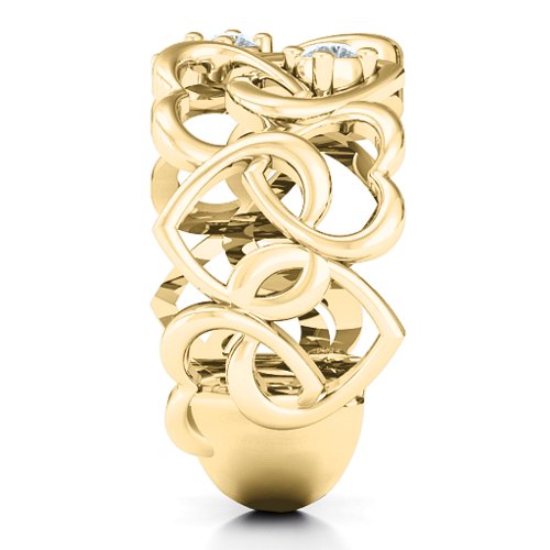 Your Heart and Mine Ring – 10K Yellow Gold with Cubic Zirconia