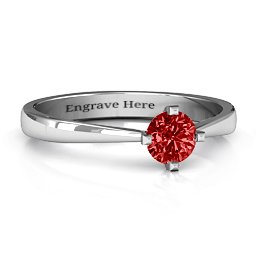 Classic Round Solitaire Ring in 925 Sterling Silver