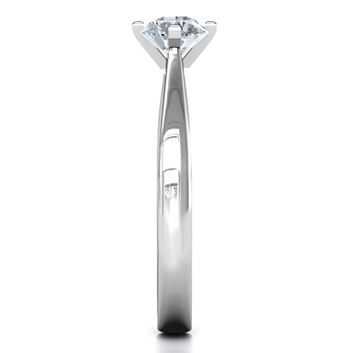 Classic Round Solitaire Ring – Sterling Silver with Diamond