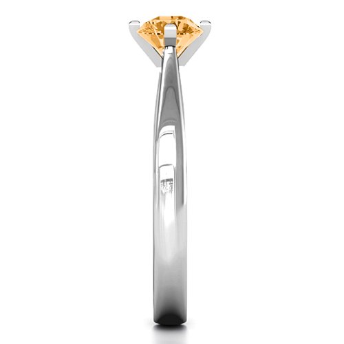 Classic Round Solitaire Ring – Sterling Silver with Citrine