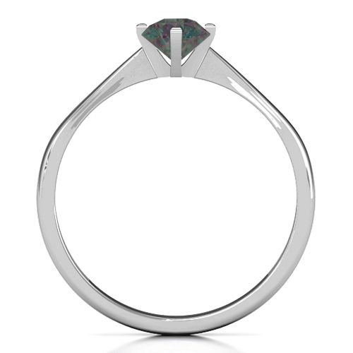 Classic Round Solitaire Ring – Sterling Silver with Alexandrite