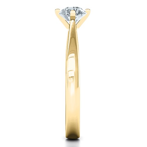 Classic Round Solitaire Ring – 10K Yellow Gold with Cubic Zirconia