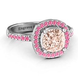 Cushion Cut Statement Ring with Halo