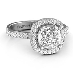 Cushion Cut Statement Ring with Halo