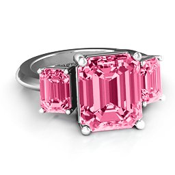 Emerald Cut Trinity Ring