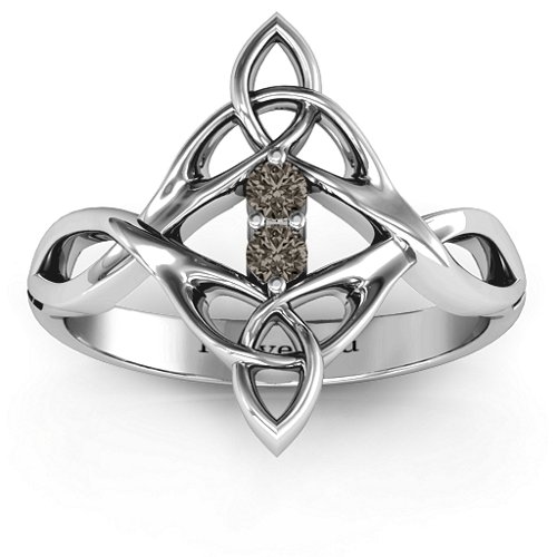 Celtic Sparkle Ring with Interwoven Infinity Band